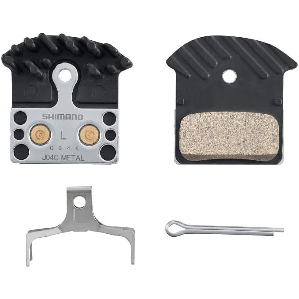 SHIMANO Repair Parts Disc Brake Pads J04C Metal with Fins 1 Pair IBPJ04CMFA