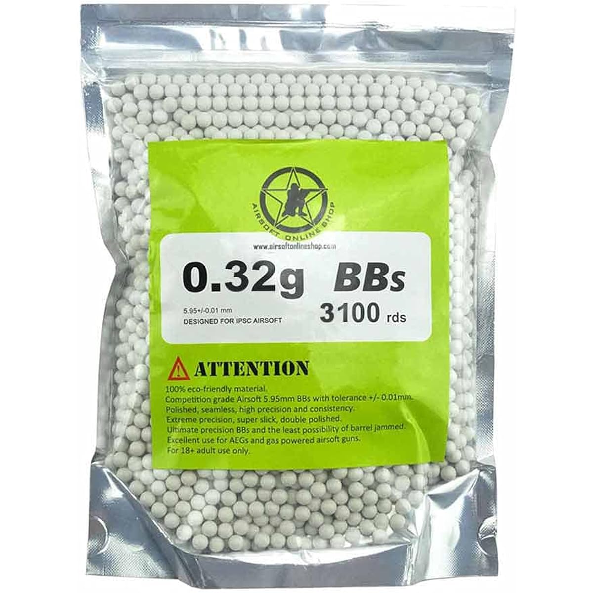 AOLS Airsoft BBS 6mm 0.32g 3100rds High Strength