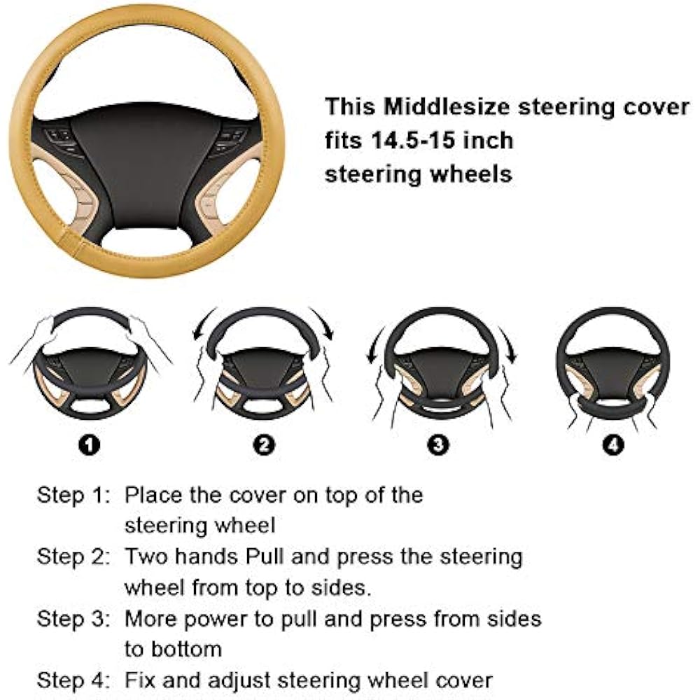 HAOKAY Winter Fluffy Handle cover Soft Short Plash Automobile Accessories Men and World Universal Universal 14.5 ~ 15 inches ()