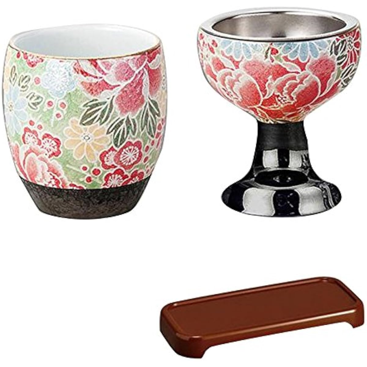 Arita ware tea bath/Buddha utensil set (with table) Shiki Yuzen