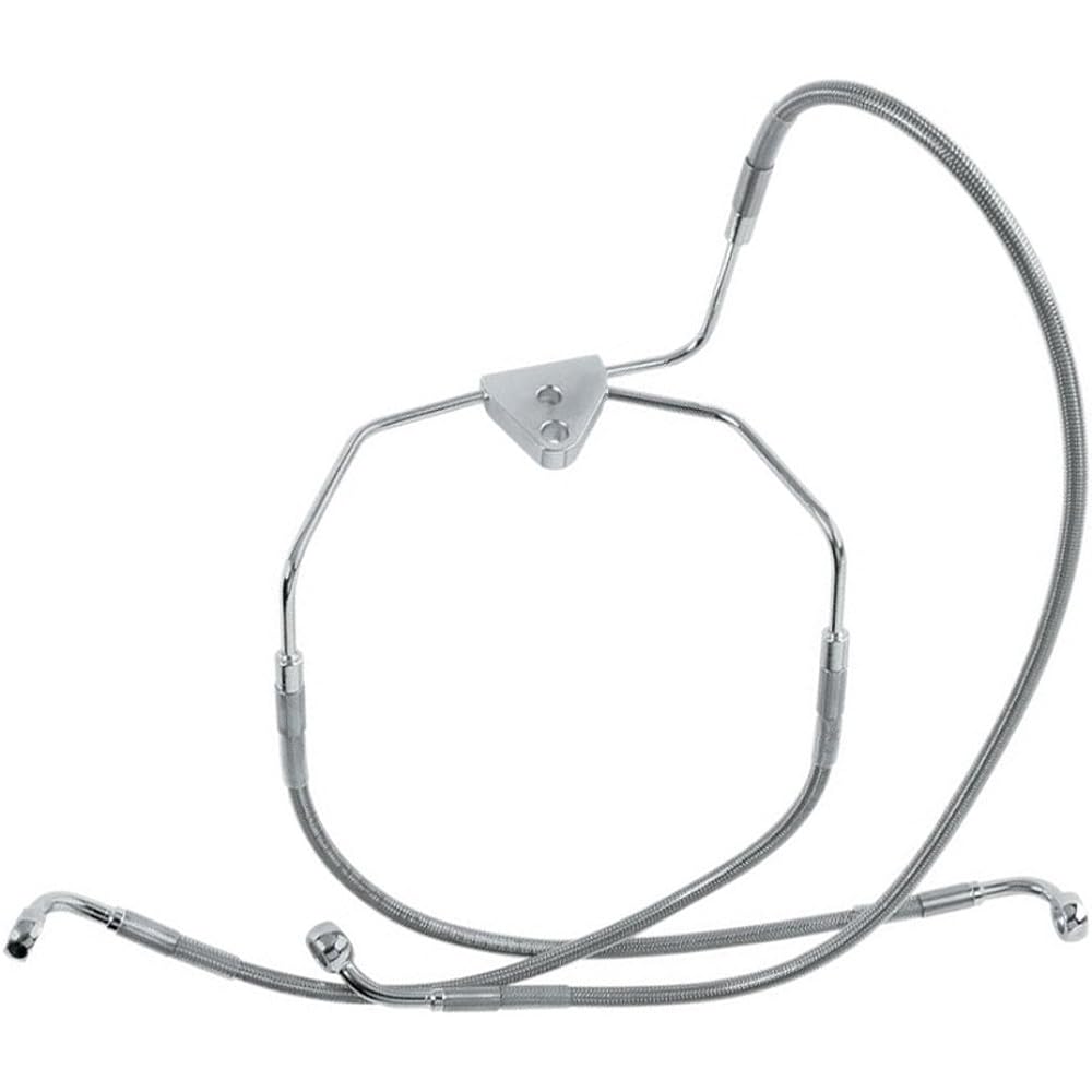 Hill Country Custom Front Stainless Steel Braided Stock Length Brake Line for 1996-2007 Harley-Davidson FLHT/C/CU Touring Models - HC-401072