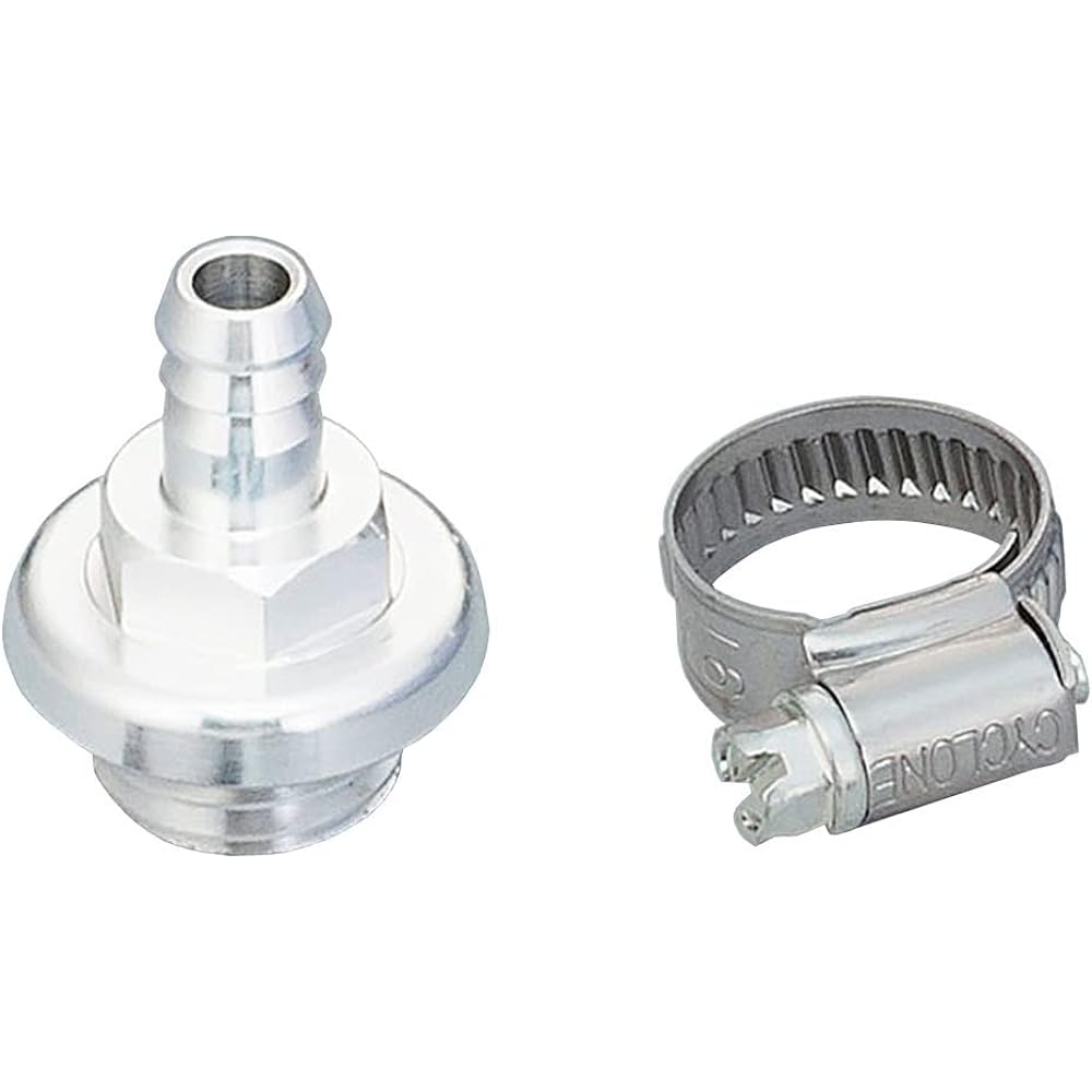 Kijima 106-26614 Motorcycle Parts Breather Outlet M20 x 10 P2.5 Hose Inner Diameter ?9 Silver for Honda/Yamaha/Kawasaki