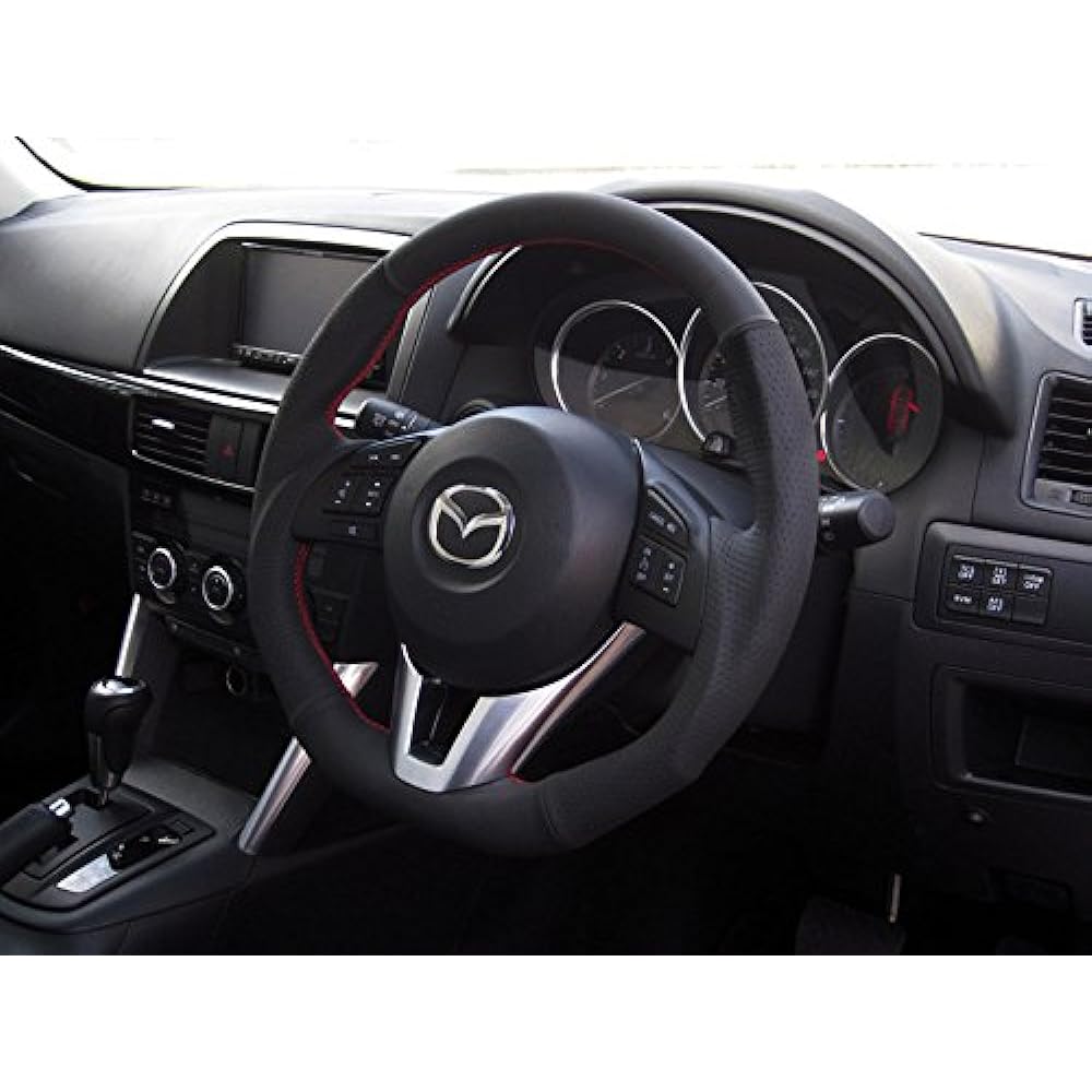 KENSTYLE Original Steering MA01 Mazda CX-3 (DK Series) 2015/2~2016/10 All Black Leather (Red Stitch)