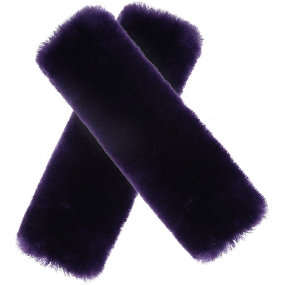 Natural Four Comfort Car Genuine Sheep Skin Car Seat Belt Pad Adult Soft Texture Shoulder Neck Cushion Pad Protector Genuine Australia Merino Wool Cover 2 Pack Pak-SBC02