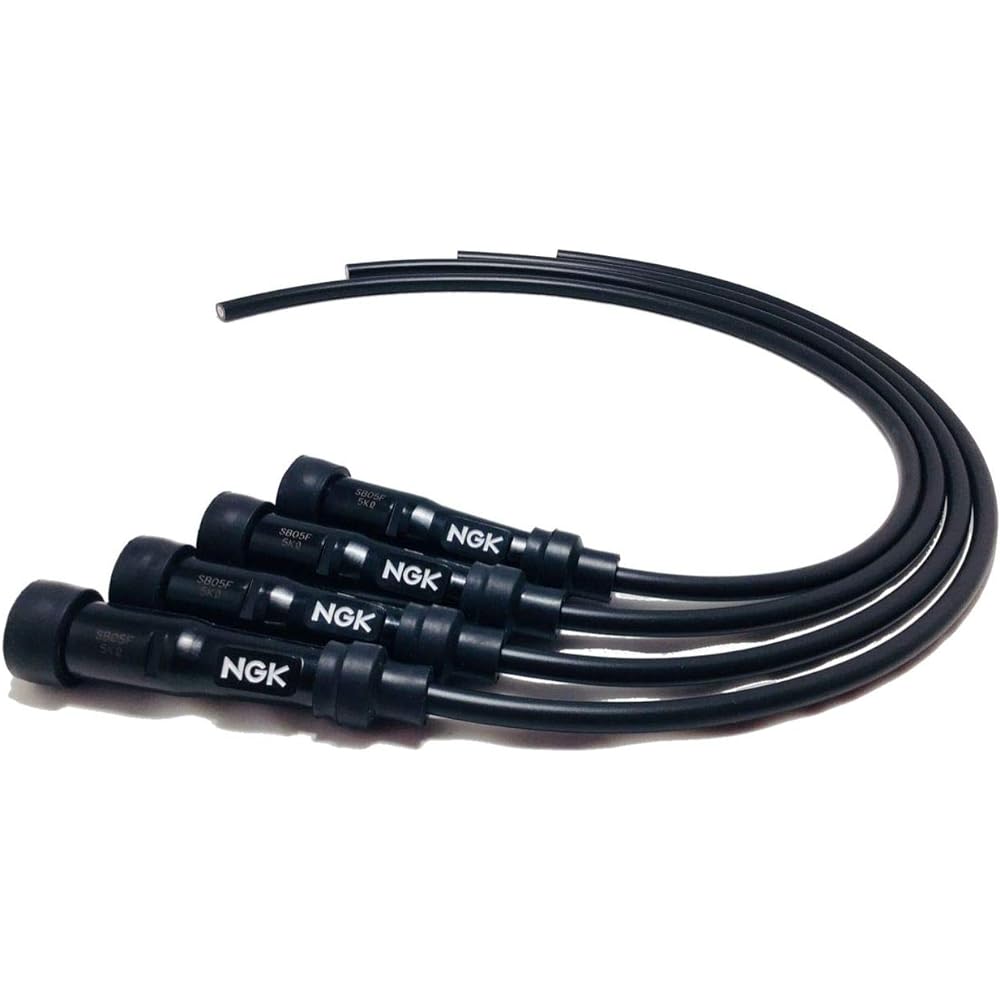 NGK plug cord set black 4 pieces Zephyr 400χ Kai, FZ400, FZ750, GSX400S Katana, VMAX, Zeal, etc.