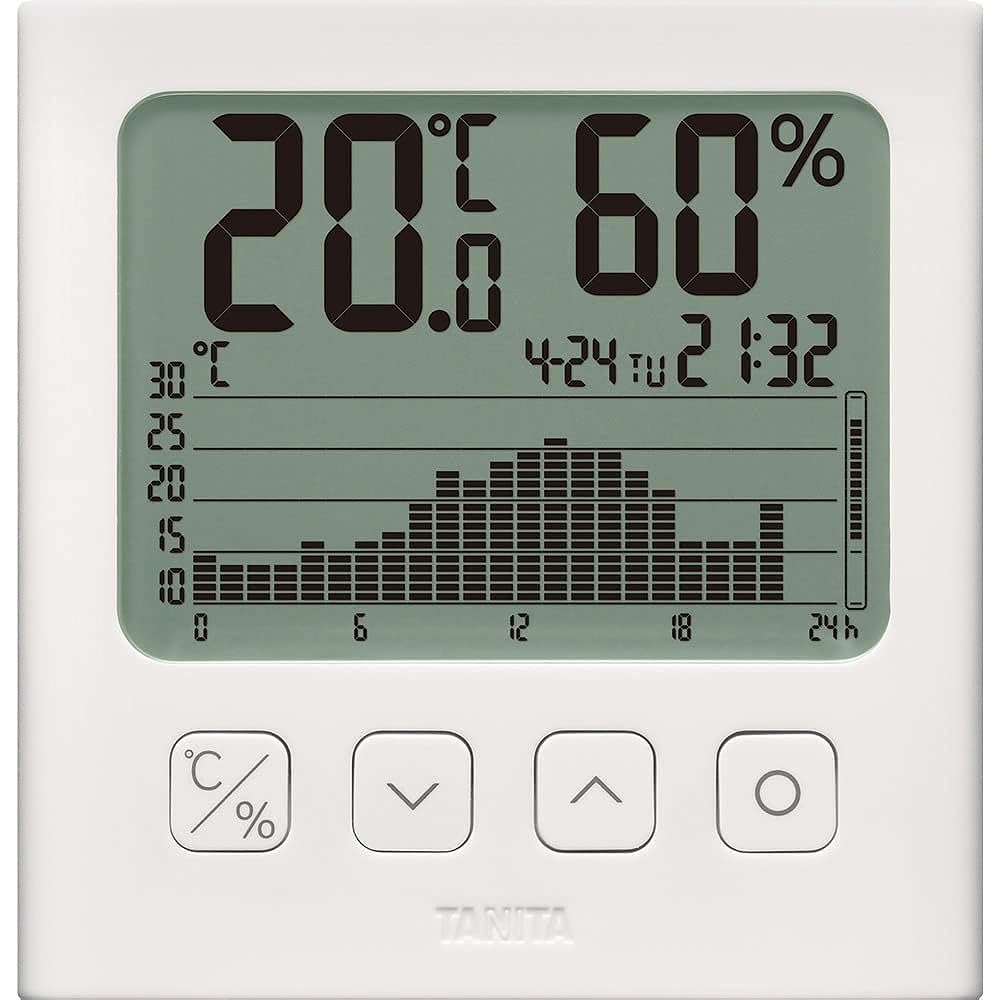 Tanita Digital Thermohygrometer with Graph TT-581 White Width 10.7x Height 11x Depth 2.6cm