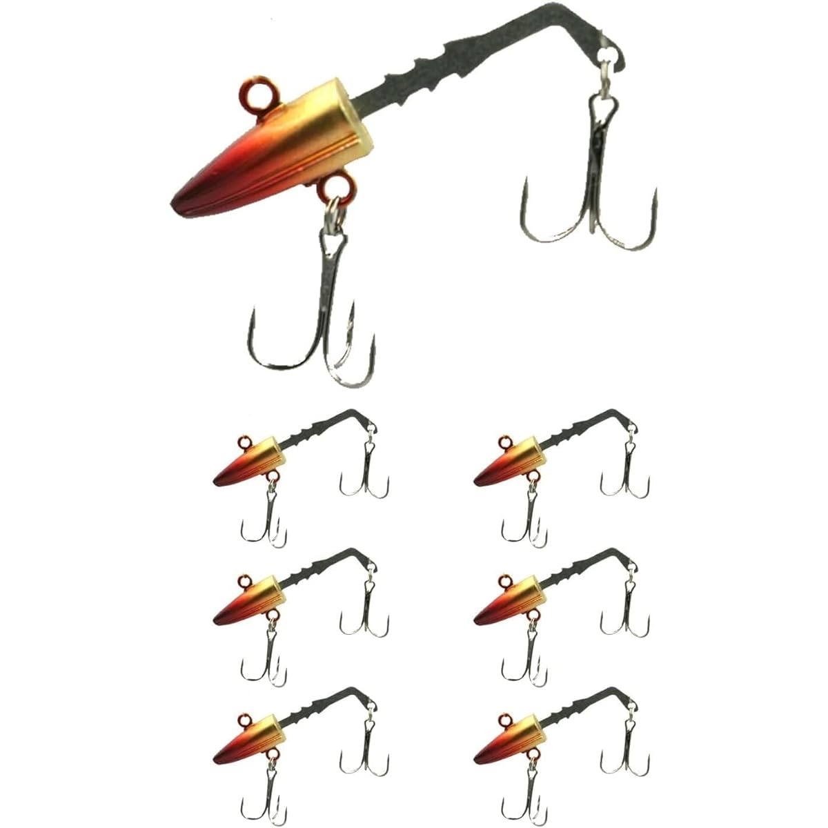 Blue Ocean Jig Head Set Gold 10g 15g 20g (Set of 6) Sea Bass Flounder Blue Hairtail Worm Jig Head Set