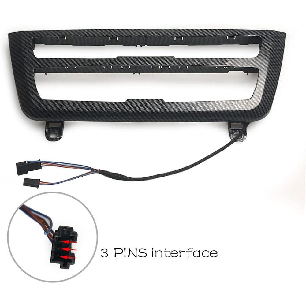 Car Inner Air Conditions A/C Panel LED Lighting Ambient Light Trim Accessories BMW 3 4 Series 3GT F30 F36 M4 M4 Center Control 2 Color Lamp Panel Replacement Cover (Carbon Fiber Color)
