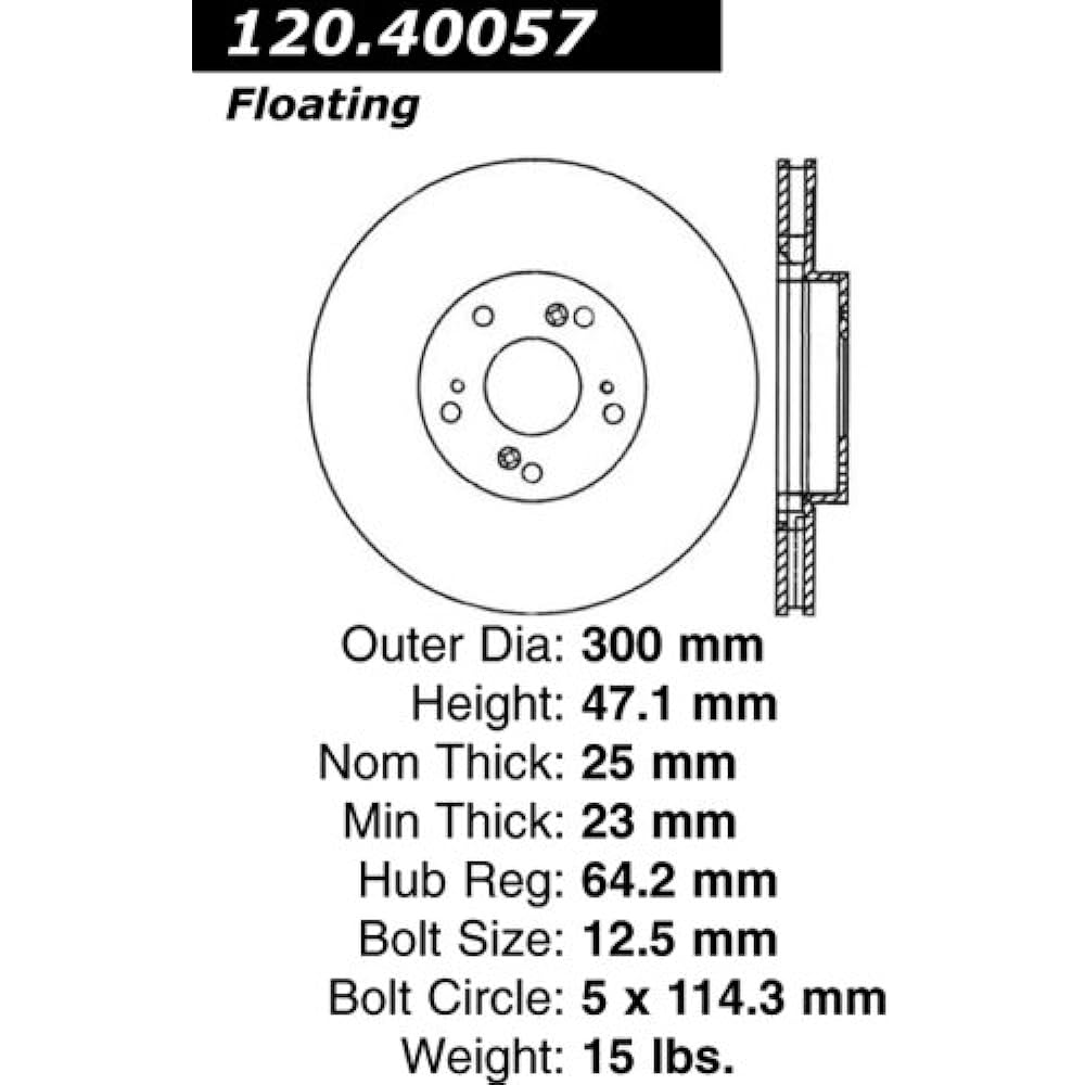 Centric 120.40057 Premium Brake Rotor