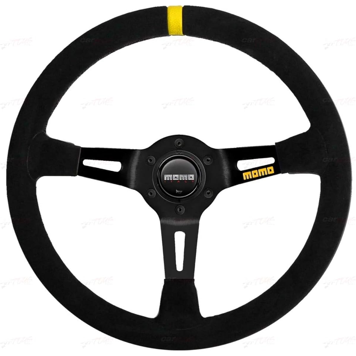 Momo Peaches Handle mod. 08 Model 08 35 φ New Logo Black Suede/Black Spokes