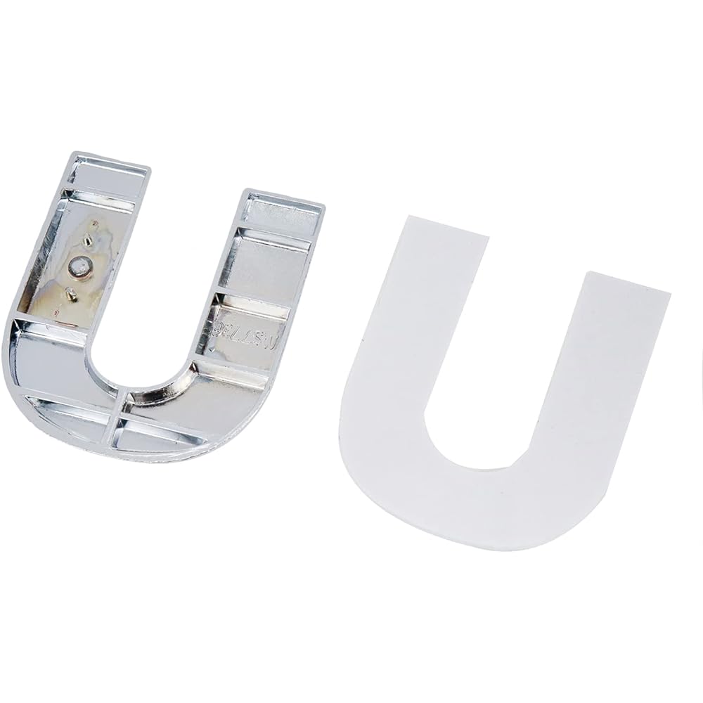MODENGZHE 3D Metal Car En Bulem Letter U Sticker Chrome Plating Zinc Zinc Alloy Motor Symbol Badge Dekal