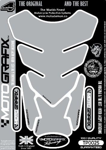 MOTOGRAFIX Tank Pad PLAIN COLOR Silver Metallic MT-TP002SM