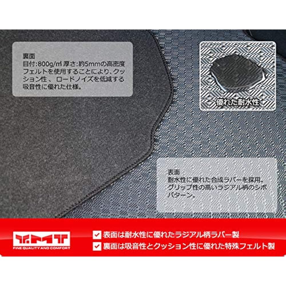 YMT New Serena C27 Rubber second rug mat L size + 2nd row aisle mat + 3RD rug mat small C27-R-2ND-L-3RD