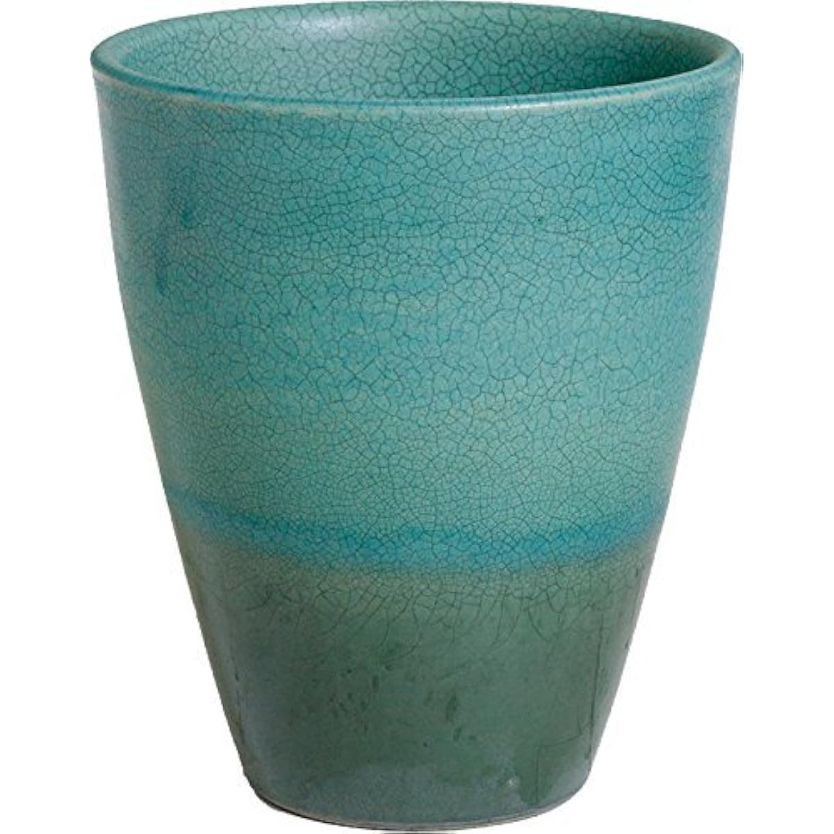 Plus Garden Flower Pot Traine Long Φ250mm With Bottom Hole Turquoise Shigaraki Ware 535-23