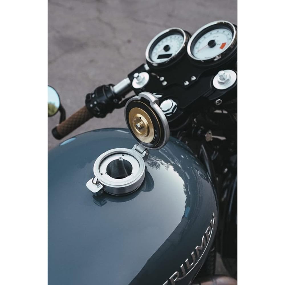 Motone Monza Tank Cap Triumph T100 T120 Street Twin Harley Iron 48 Aluminum Brushed MNZ004