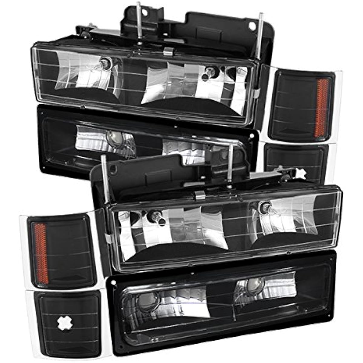 XTUNE Chevrolet C/K Series 1500/2500/3500/Chevroletah/C/K Series 1500/2500/3500/Chevrolet Silverad/Chevrolet Subarban/Chevrolet Subaru Ban Crystal Headlight Corner & with bumper