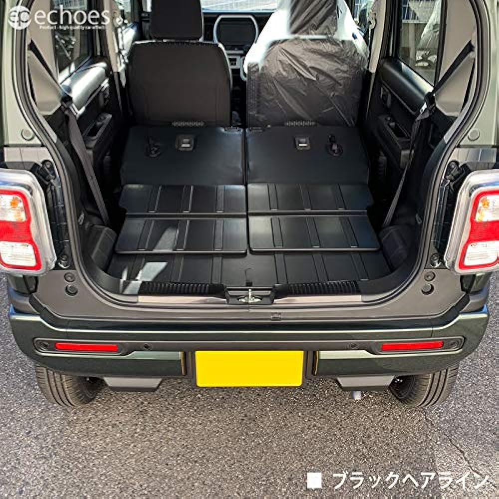 Echoes Products Suzuki New Hustler MR52S/MR92S Mazda Flare Crossover MS52S/MS92S Luggage Scuff Tail End Cover Black Hairline Accessory Dress Up Protection