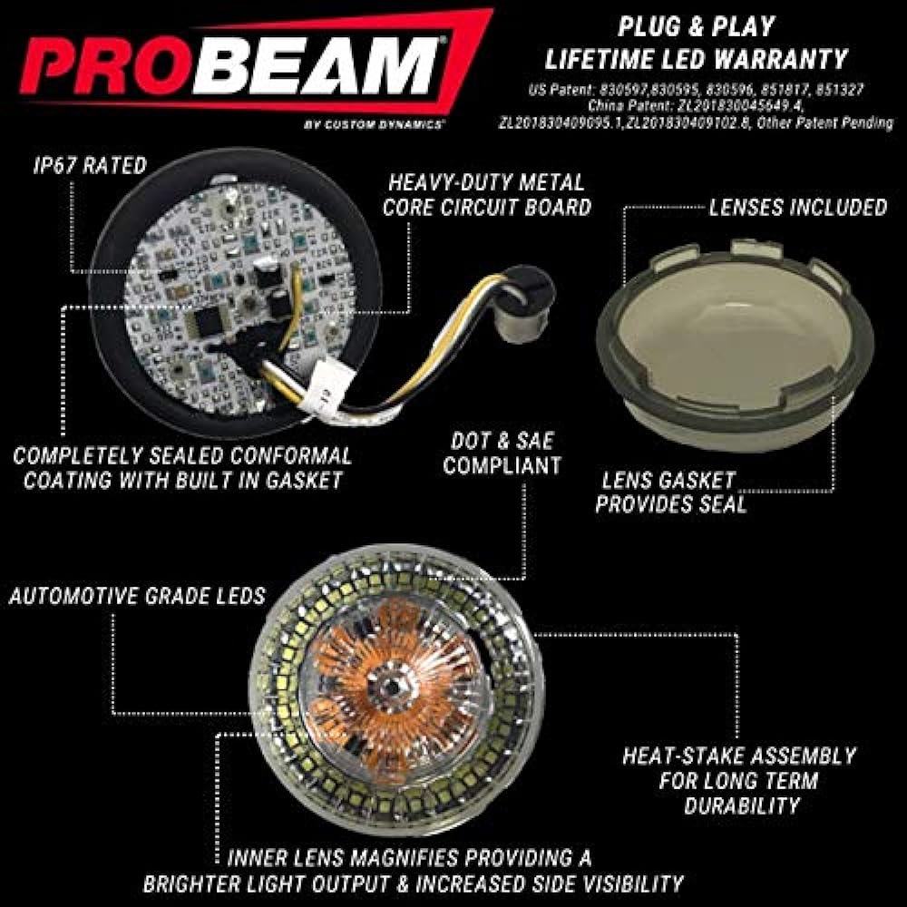 Custom Dynamics Probeam Red 1156 Rear LED Insert Red Lens