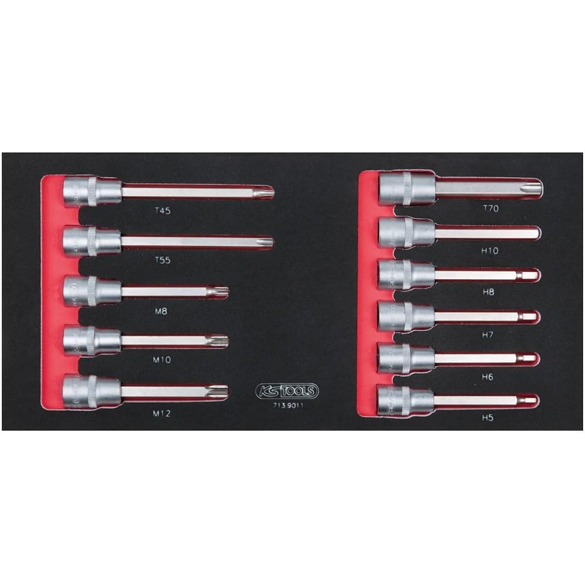 KS TOOLS SCS 1/2'' Bit socket set 11 pcs 1/3 system insert 713.9011