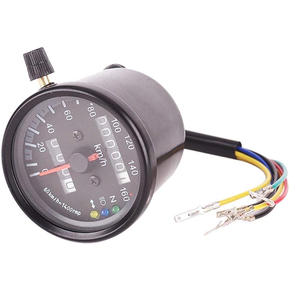 TESWNE Motorcycle Dual Odometer Speedometer Gauge LED Backlight Signal Light