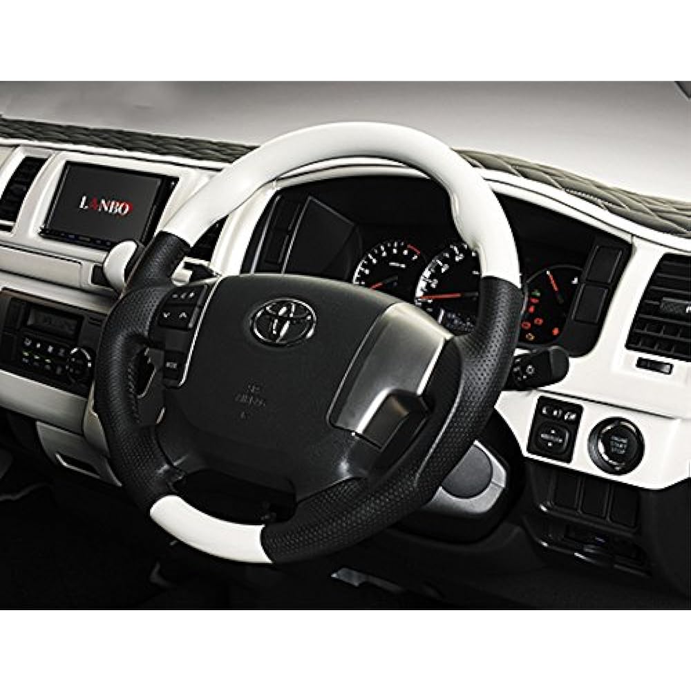 LANBO Steering Toyota Hiace 200 Series Regius Ace 4 Type Gun Grip White Pearl Crystal Shine 070 Dress Up Custom Parts Genuine Replacement LSTH200-070
