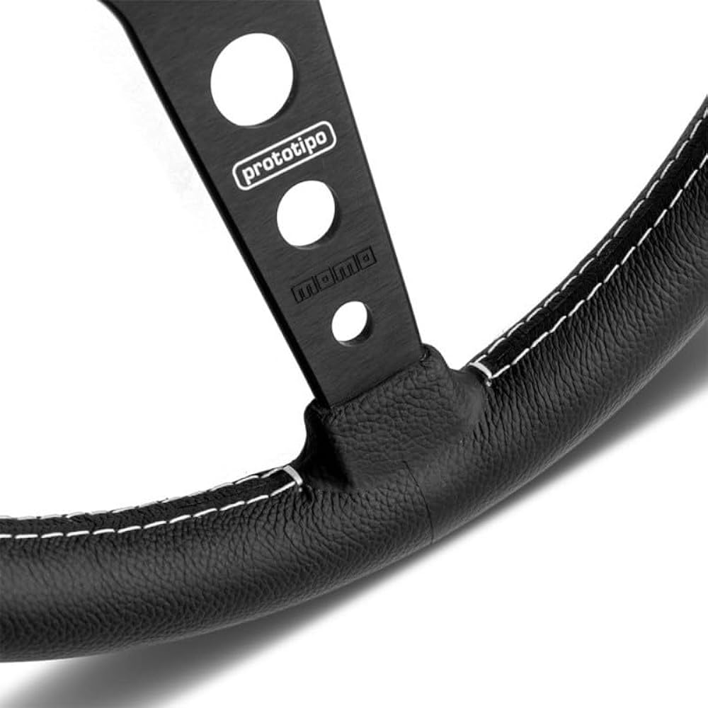 MOMO PRO35BK2B Prototipo Black 350mm Leather Steering Wheel