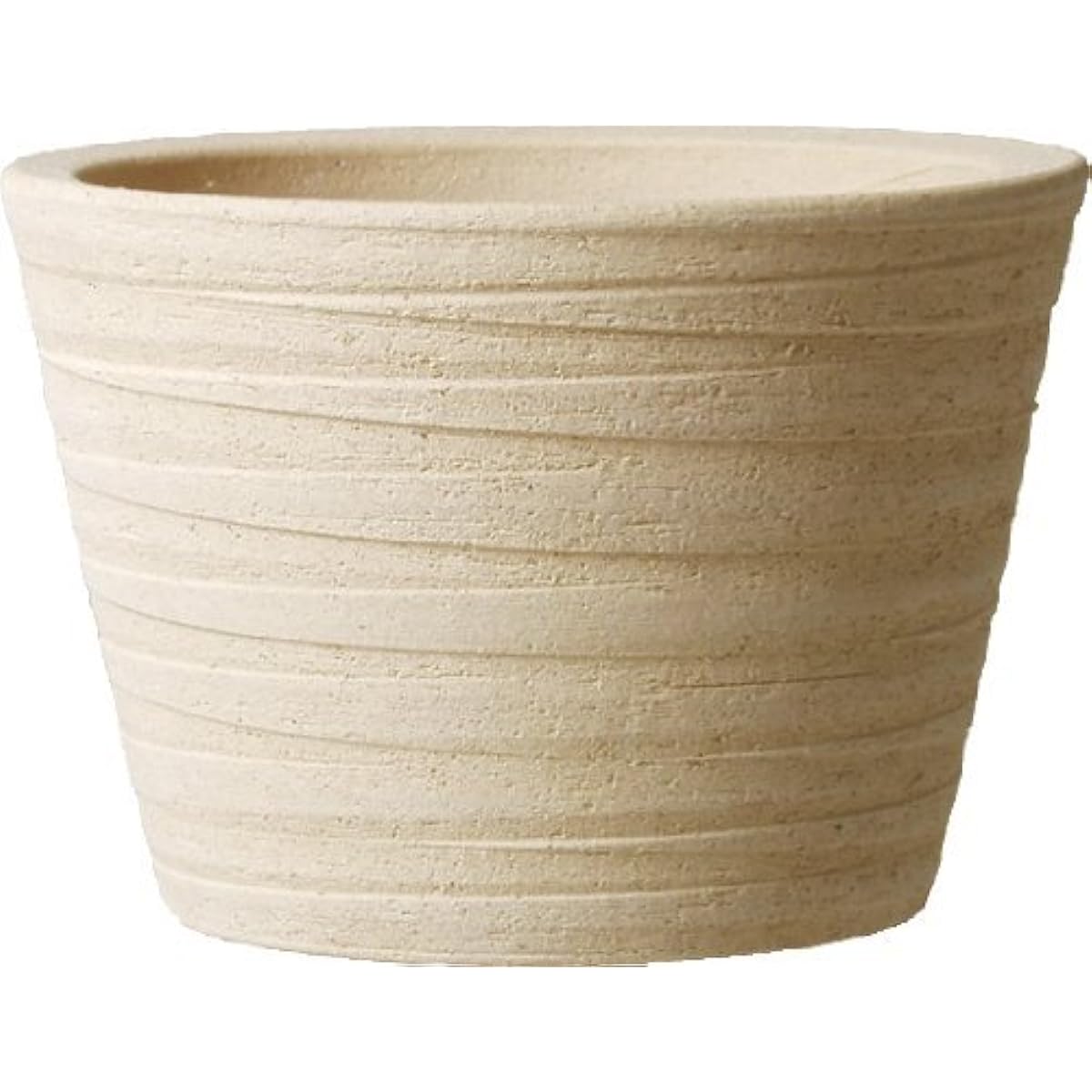 Plus Garden Flower Pot Shave Middle Φ445mm With Bottom Hole Plain Shigaraki Ware 74-01