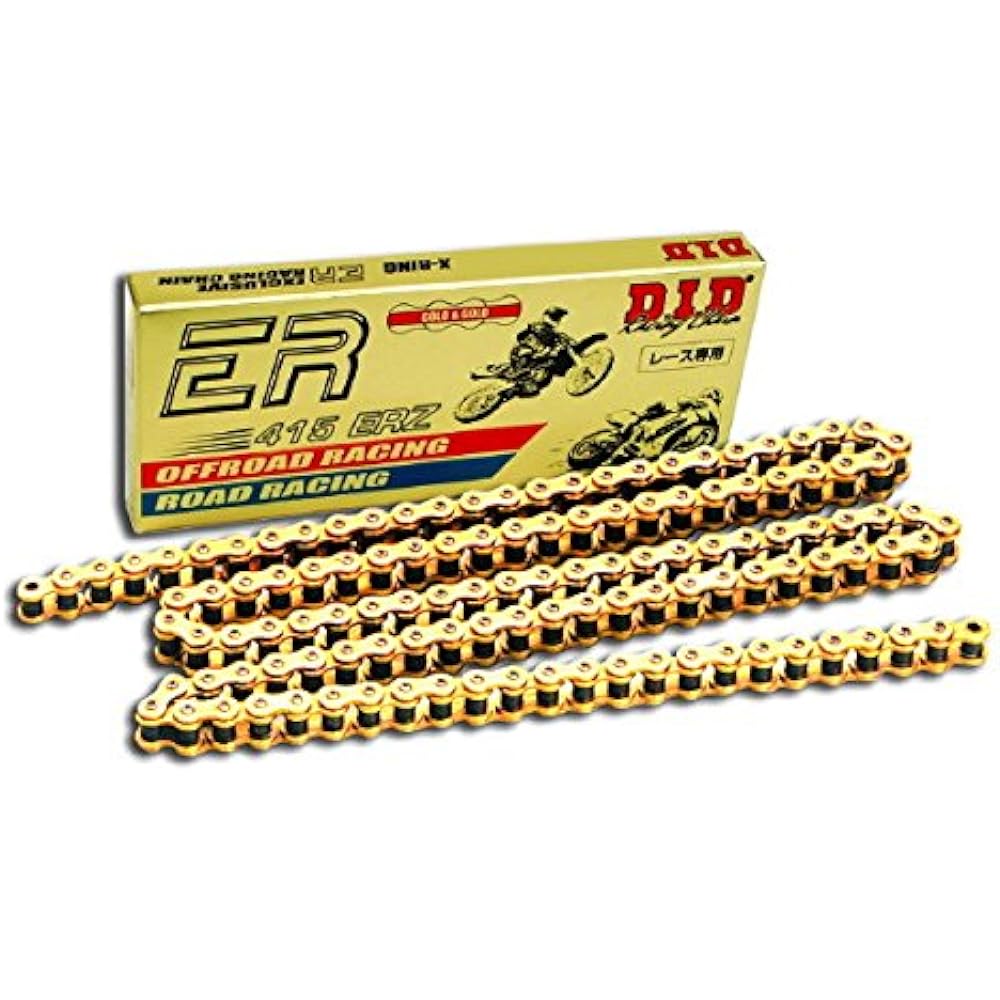 D.I.D Motorcycle Chain with Clip Joint 415ERZ-108RB G&G (Gold) SDH Pin Processing for Two Wheels Motorcycle