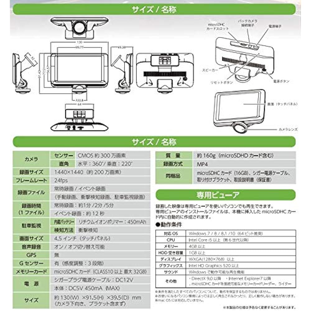 KEIYO 360 degree panoramic drive recorder AN-R059