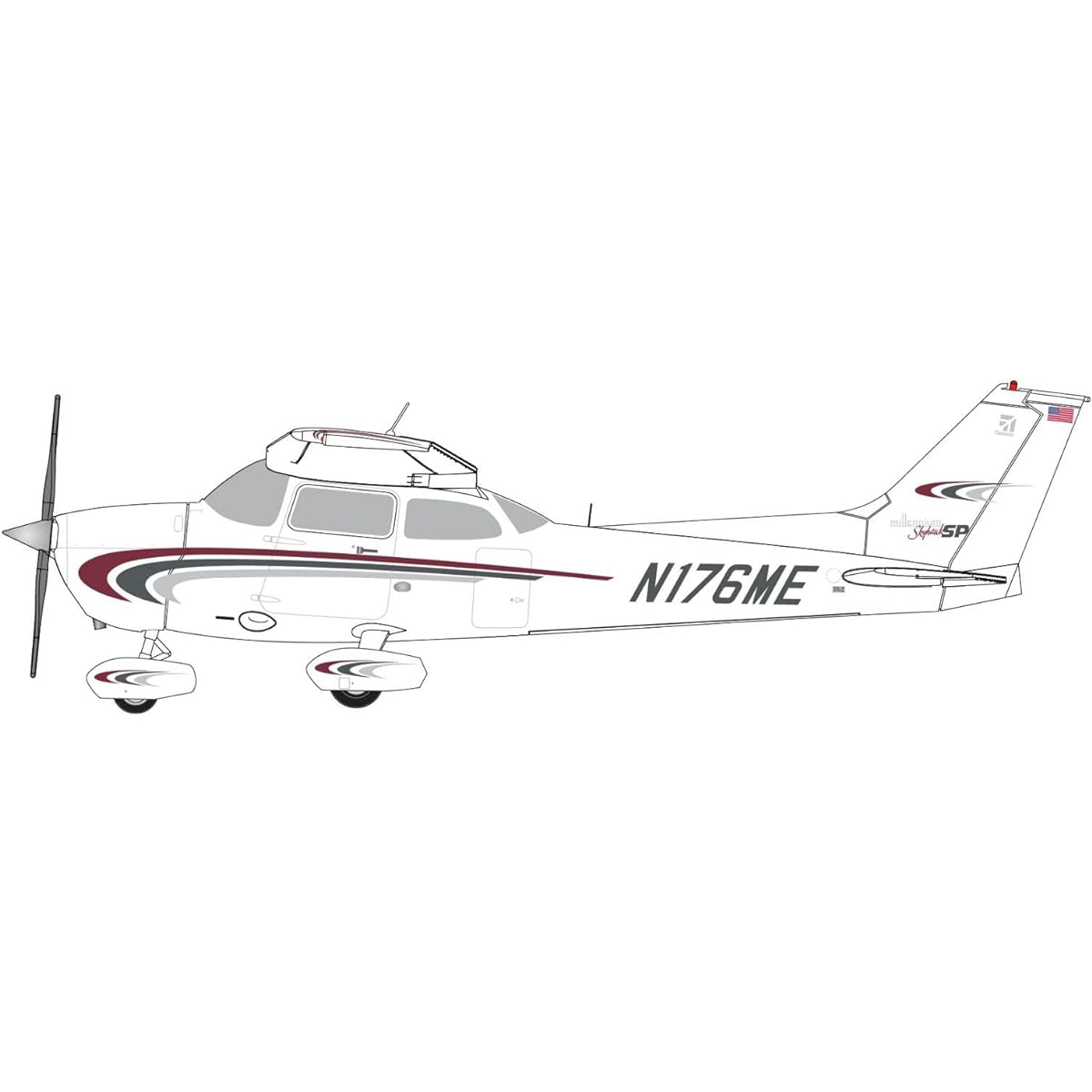 Wondrie Metal Products Gemini General aviation 1/72 Cessna 172S Skyhawk SP Sporty's Academy Sporty's Pilot Shop N176ME Completed Product
