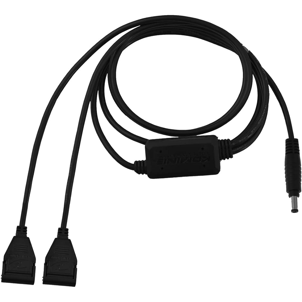 Komine EK-214 USB type-C PD & USB QC3.0 Power Supply for Motorcycles Black
