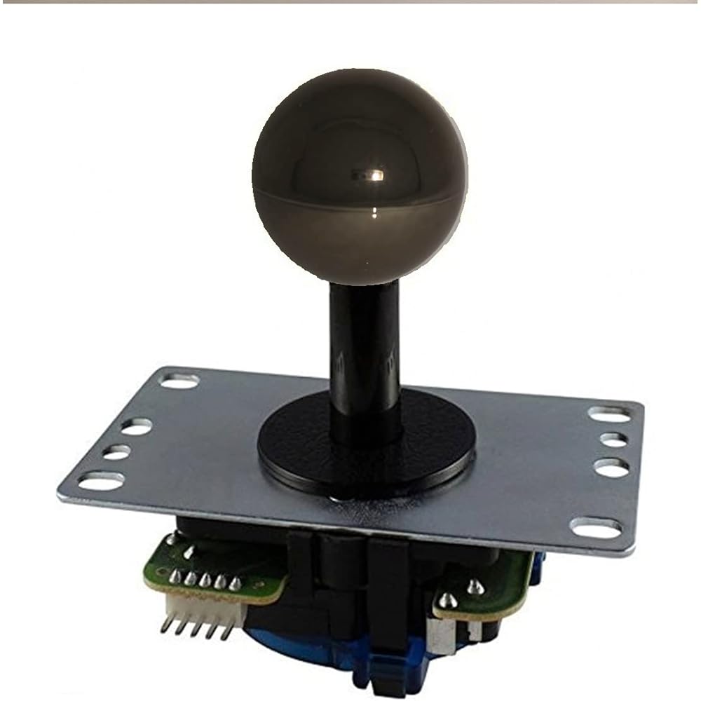 Sanwa Denshi Board Type Joystick Lever Flat Iron Plate with Shaft Cover 8 Direction Guide Plate 4 Direction Switchable Gunmetal JLF-TP-8YT-SK-GM