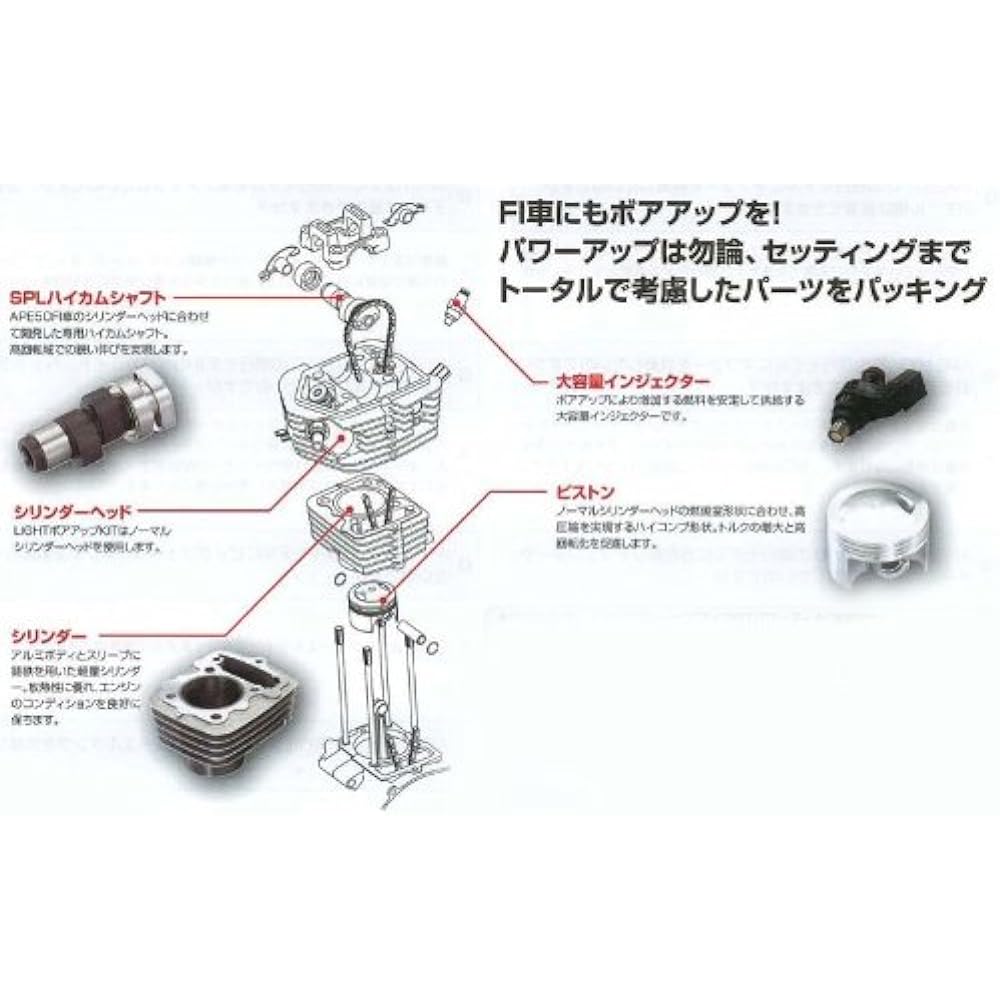 KITACO Piston Kit Light 82cc APE50 XR50 Motard 350-1122310