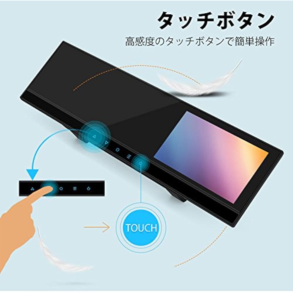 M0435 HD LCD ultra-thin 4.3 inch square rearview mirror monitor (room mirror monitor) Back camera Compatible with DVD, etc. M0435