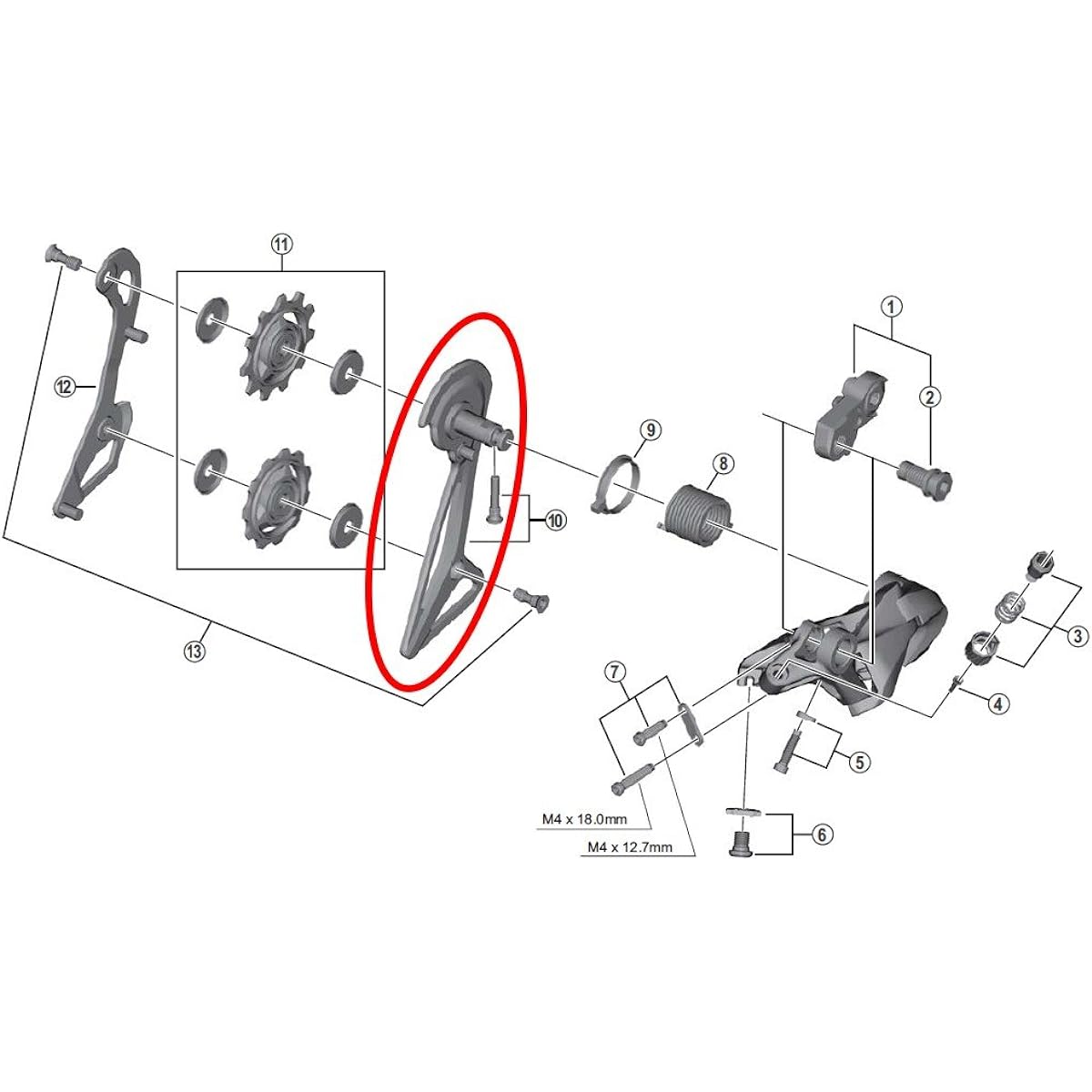 SHIMANO RD-R9100 Migi plate/bolt Y5ZR98070