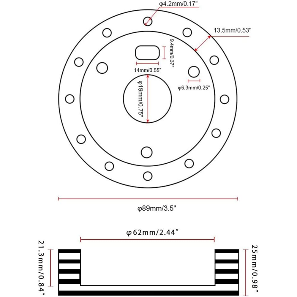 RuiEn 6 Hole Steering Wheel for 0.5 Hub Grant APC3 Hole adaputa-bosukitto