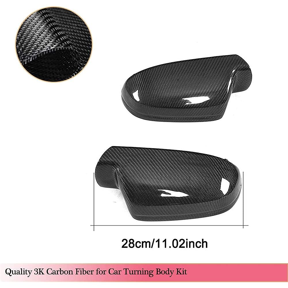 MCARCAR Kit Carbon Fiber Mirror Cover Cap Audi A4 B9 SLINE S4 2012-2016 A5 SLINE S5 RS5 2010-2015 2 Door 4 Door Replacement Rear View Side Cap With Side Lane Assistant