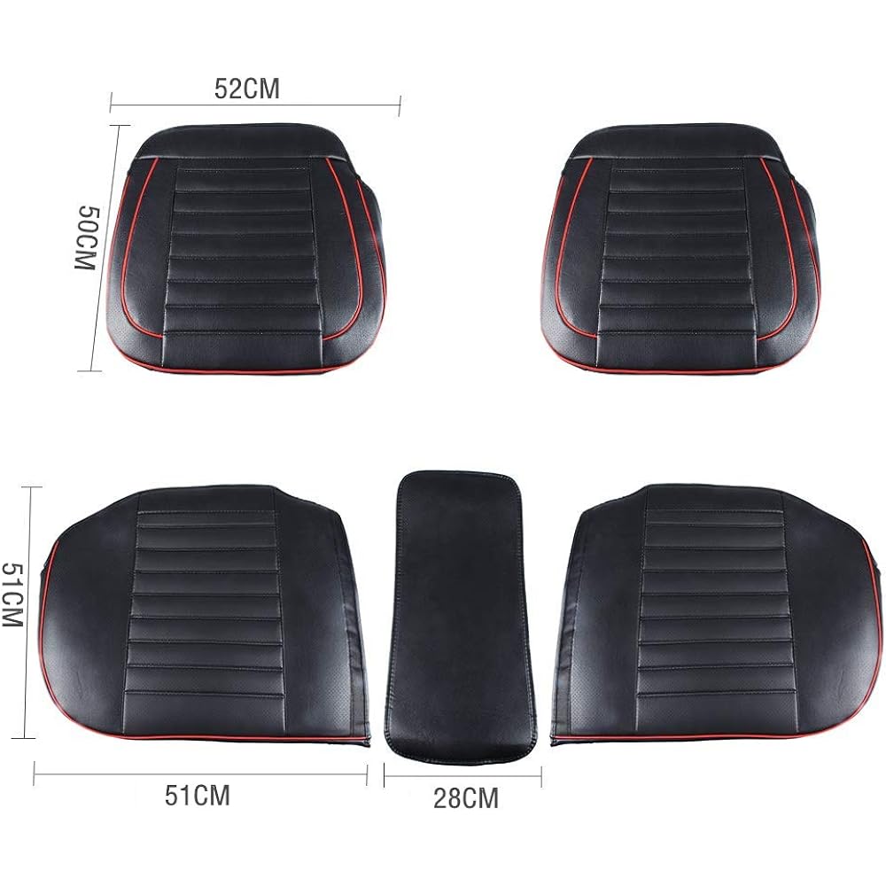 HONCENMAX Car Seat Cover Set Cover Cushion Seat Cushion Seat Car Supplies Car Seat PU Leather - 3D Structure with Pocket Anti-Slip General Purpose - 2 pieces for front seat + 1 piece for back seat