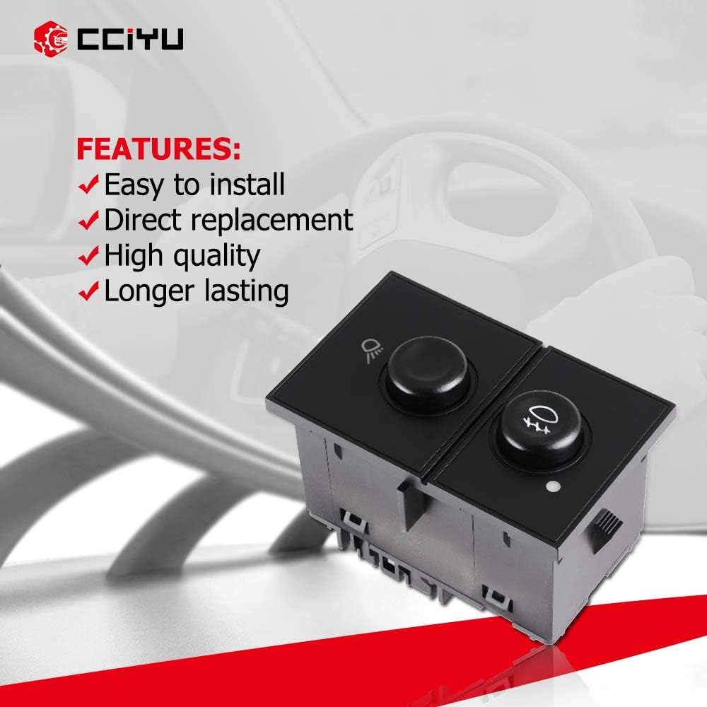 CCIYU Fog Light Cargo Lump Dash Switch Compatible Model: 2003-2006 Cadillac Escalade 2003-2006 Chevrolet Silverado 1500 2500HD 2003-2006 GMC Sierra 1500 2500 2500 25143597