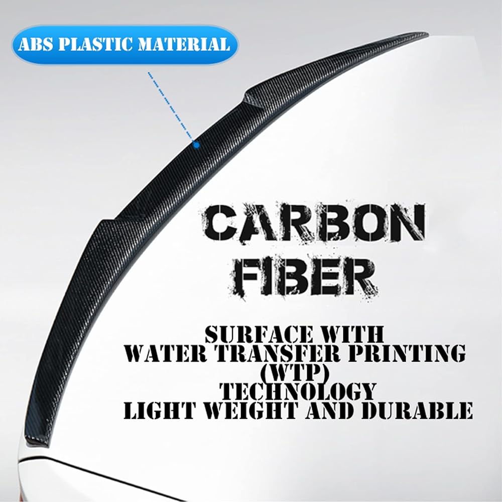 ACMEX Rear Spoiler Wing 2008-2012 BMW E90 M3 Sedan & 2006-2011 E90 3 Series Sedan Trunk M4 (Carbon Fiber)