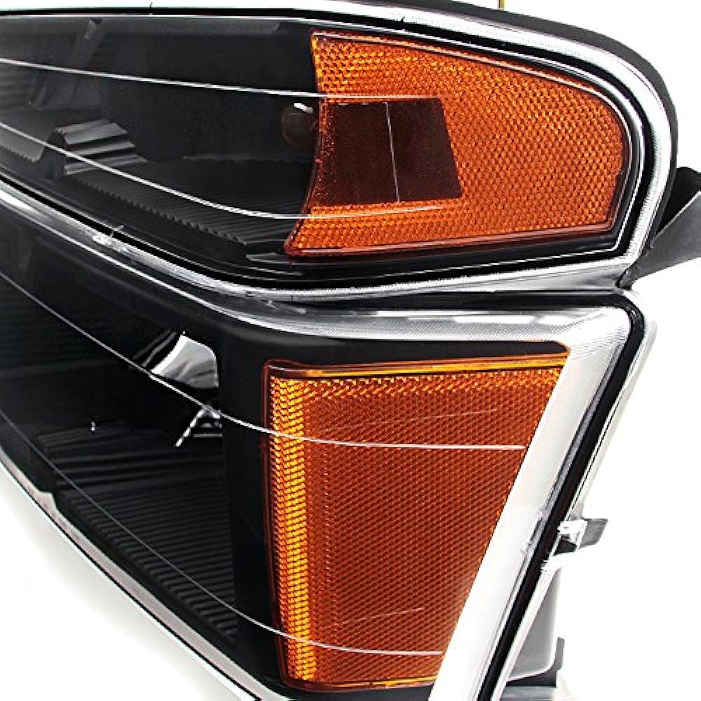 For Chevrolet Colorado | GMC Canyon Black Headlight+Dark Red Tail Light left and right pair replacement set