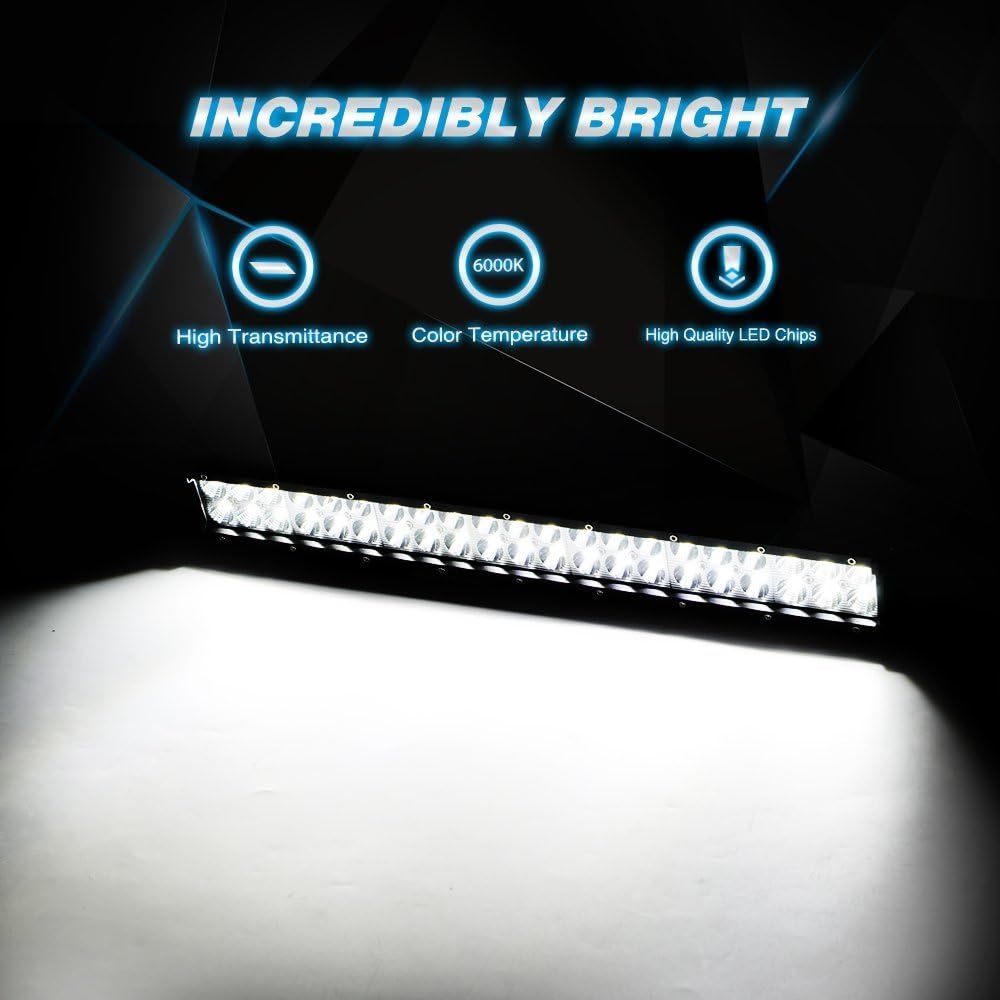 NILIGHT 20 inch 126 W Spot Flood Combo LED Light Bar 4 pieces 4 inch 18 W Spot LED Pod Foglight for Geepranger Boat Truck Truck Truck Trailer Off Road, 2 Year Warranty