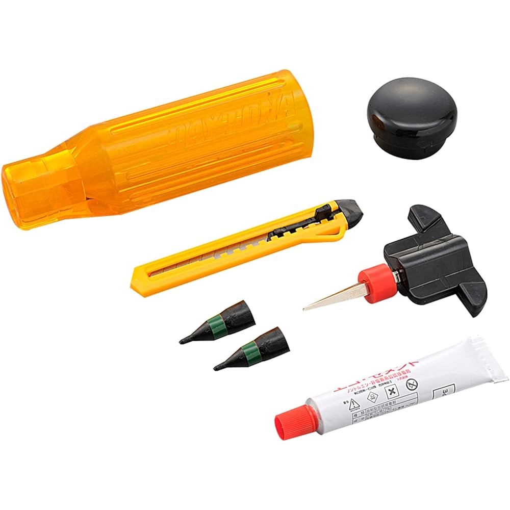 Daytona Motorcycle Puncture Repair Kit for Tubeless Tires with Air Refillable Puncture Repair Kit 90407