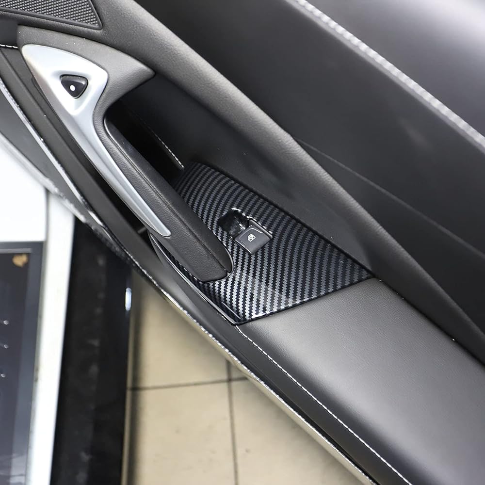 Carbon Fiber Window Lift Trim Switch Switch Panel Decoration Chevrolet Corvette C7 2014-2019 Accessories
