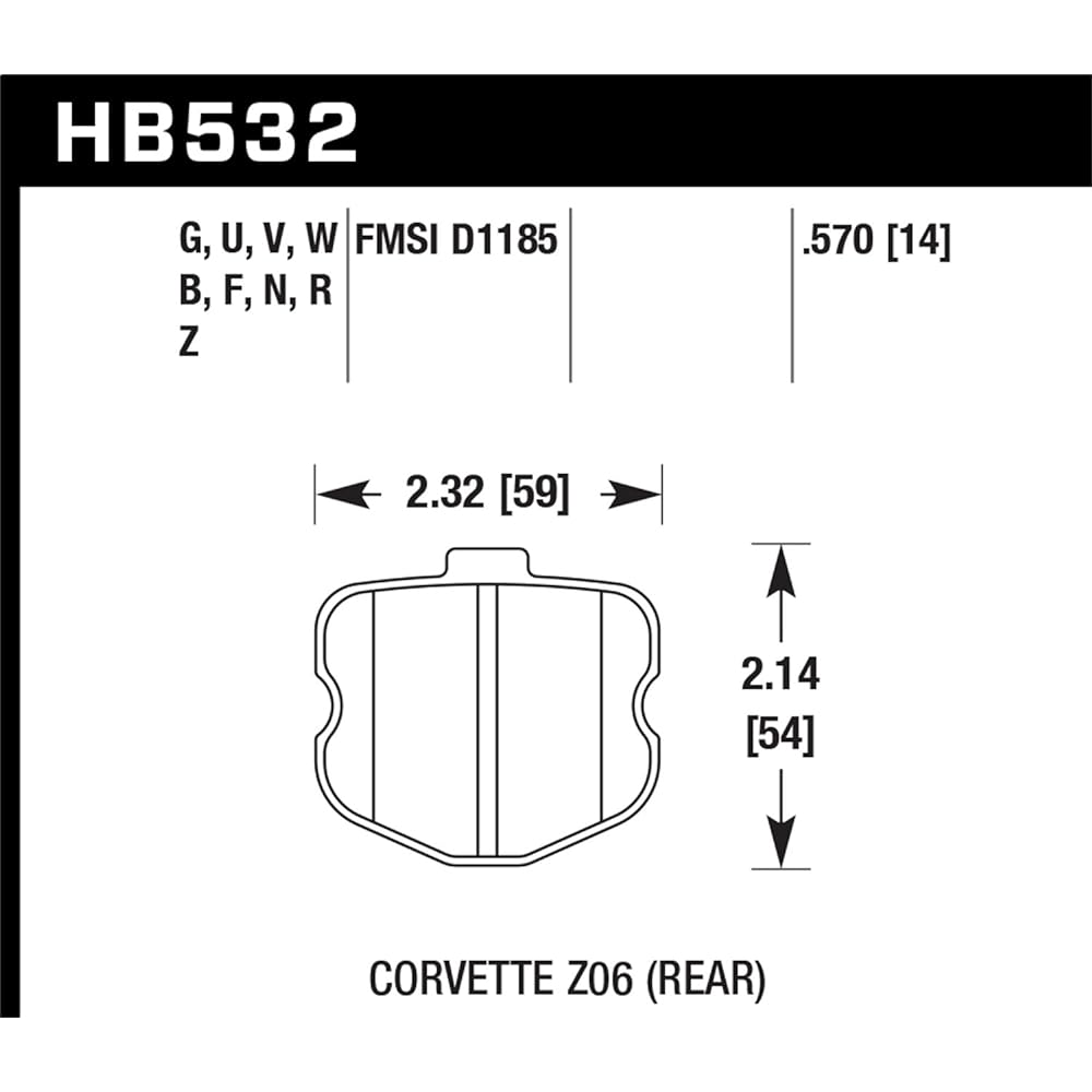 Hawk Performance HB532Z.570 Performance Ceramic Brake Pad