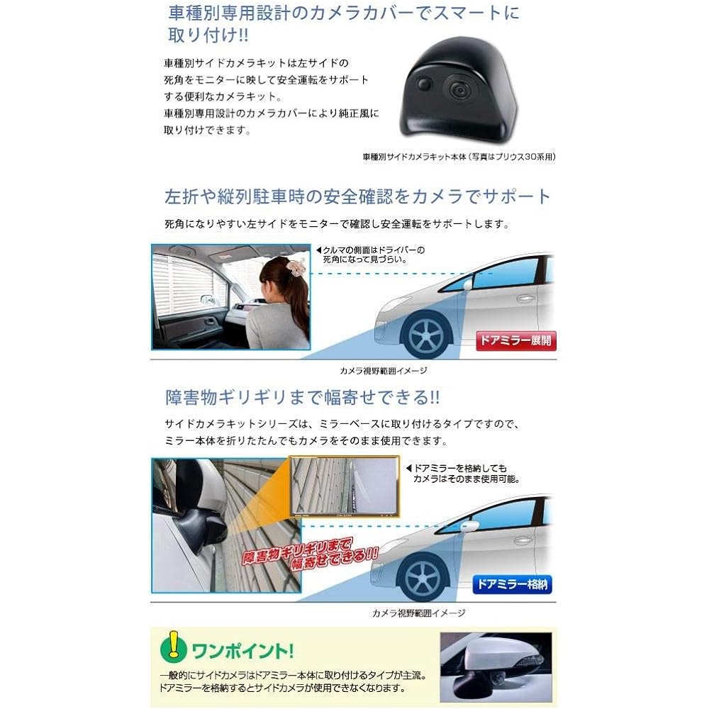 Datasystem Side Camera Kit (Standard Type) for Alphard/Vellfire (R2.1~R5.6) SCK-65A3N Datasystem