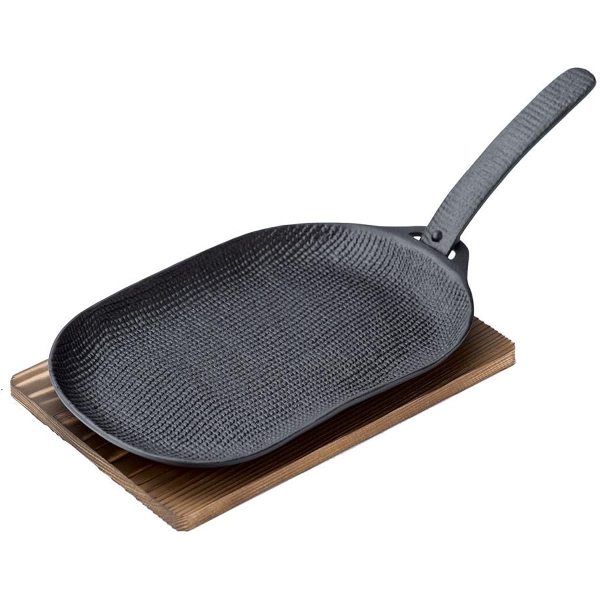 Oigen Grill Pan Black 350ml Nanbu Ironware Yayaki Grill Chubby Type U-29
