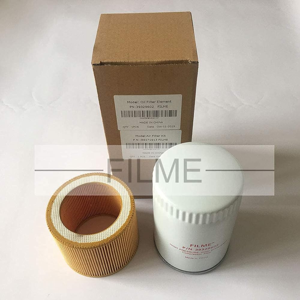 FILME Oil Filter Kit 39329602 Air Filter Element 88171913 Screw Air Compressor Replacement Up5 Up6