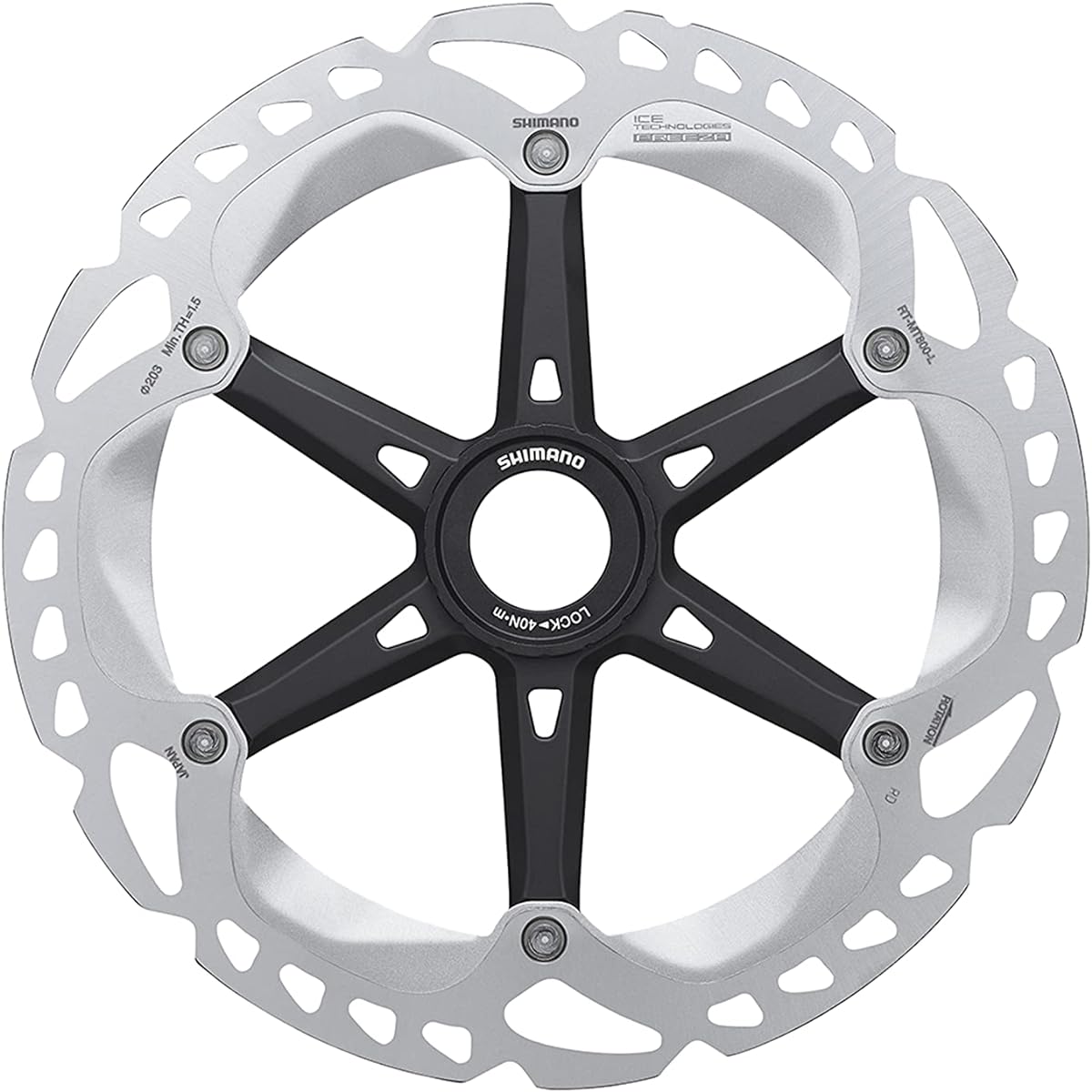 SHIMANO disc rotor RT-MT800 203mm included/outer serration lock ring