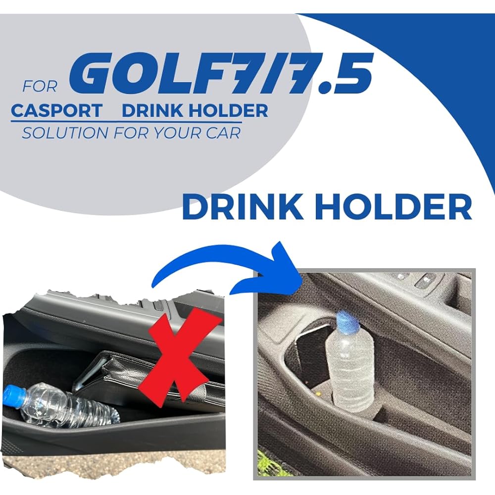 CASPORT Drink Holder VW Golf 7.5 Golf 7 (Black)